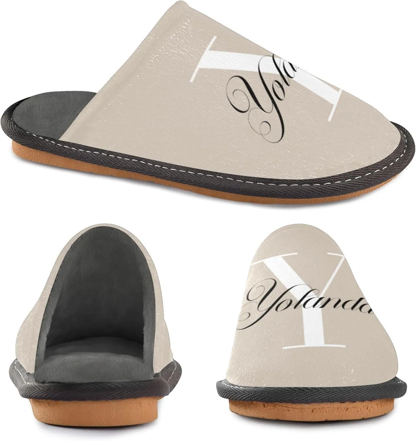 Custom House Slippers for Women Men Non-Slip Personalized Guest Slippers Spa Slippers
