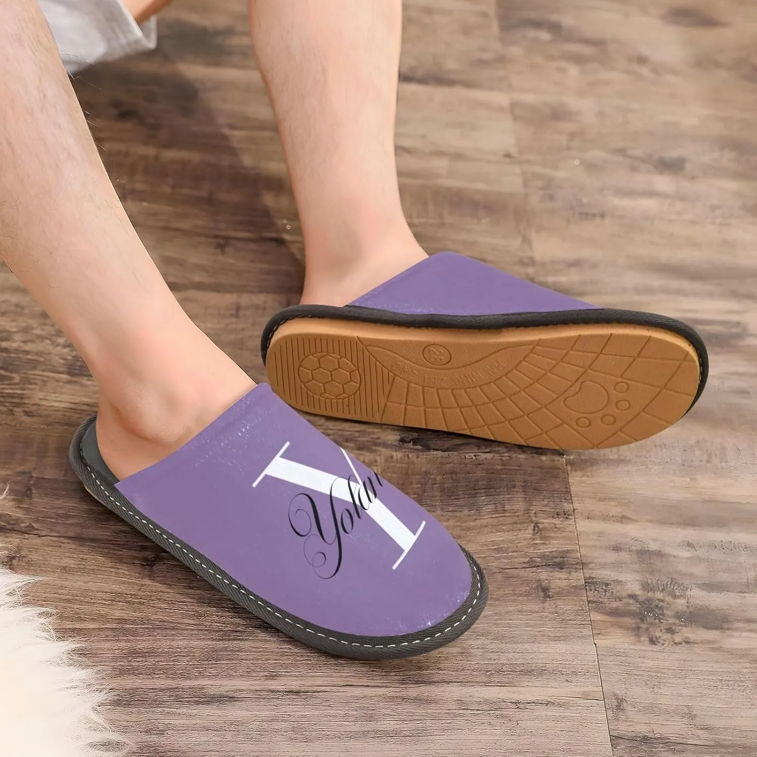 Custom House Slippers for Women Men Non-Slip Personalized Guest Slippers Spa Slippers