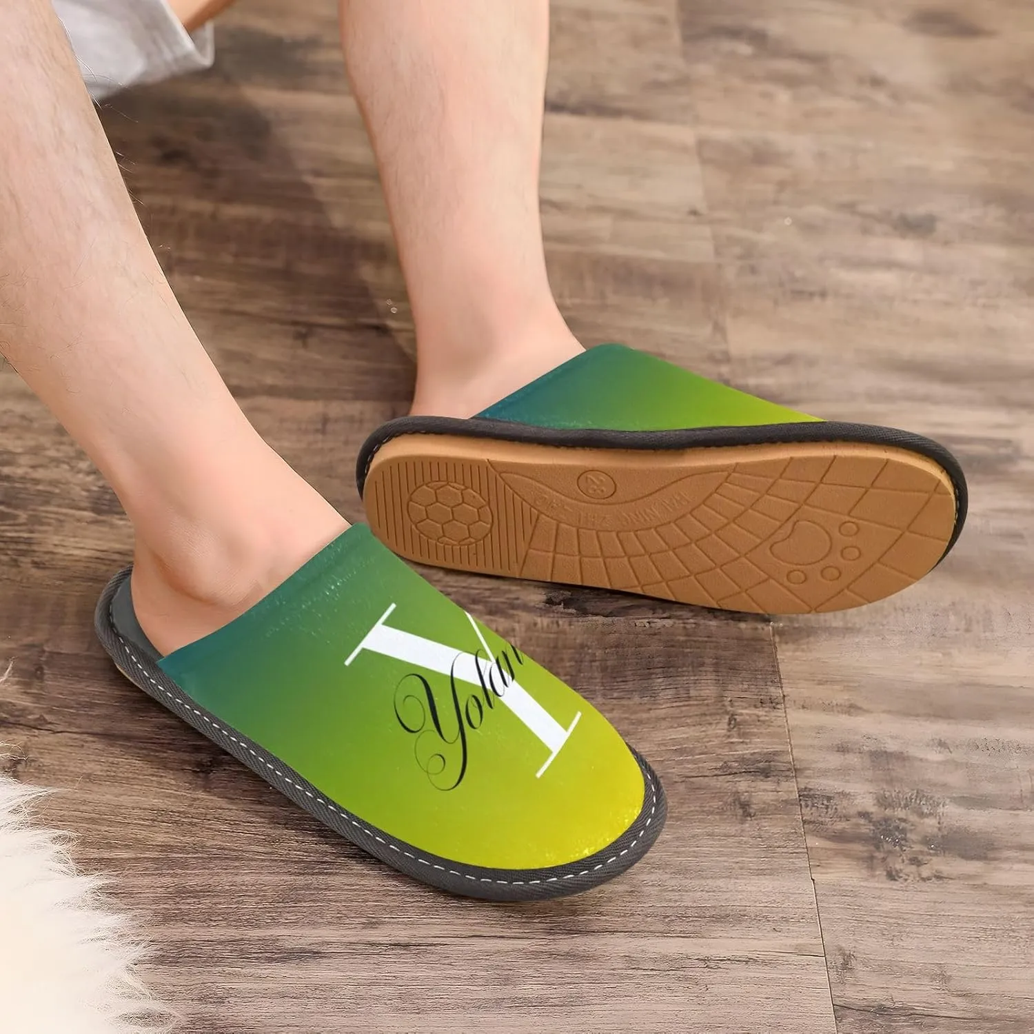 Custom House Slippers for Women Men Non-Slip Personalized Guest Slippers Spa Slippers