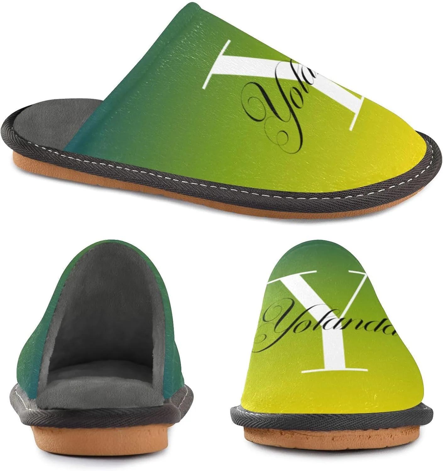 Custom House Slippers for Women Men Non-Slip Personalized Guest Slippers Spa Slippers