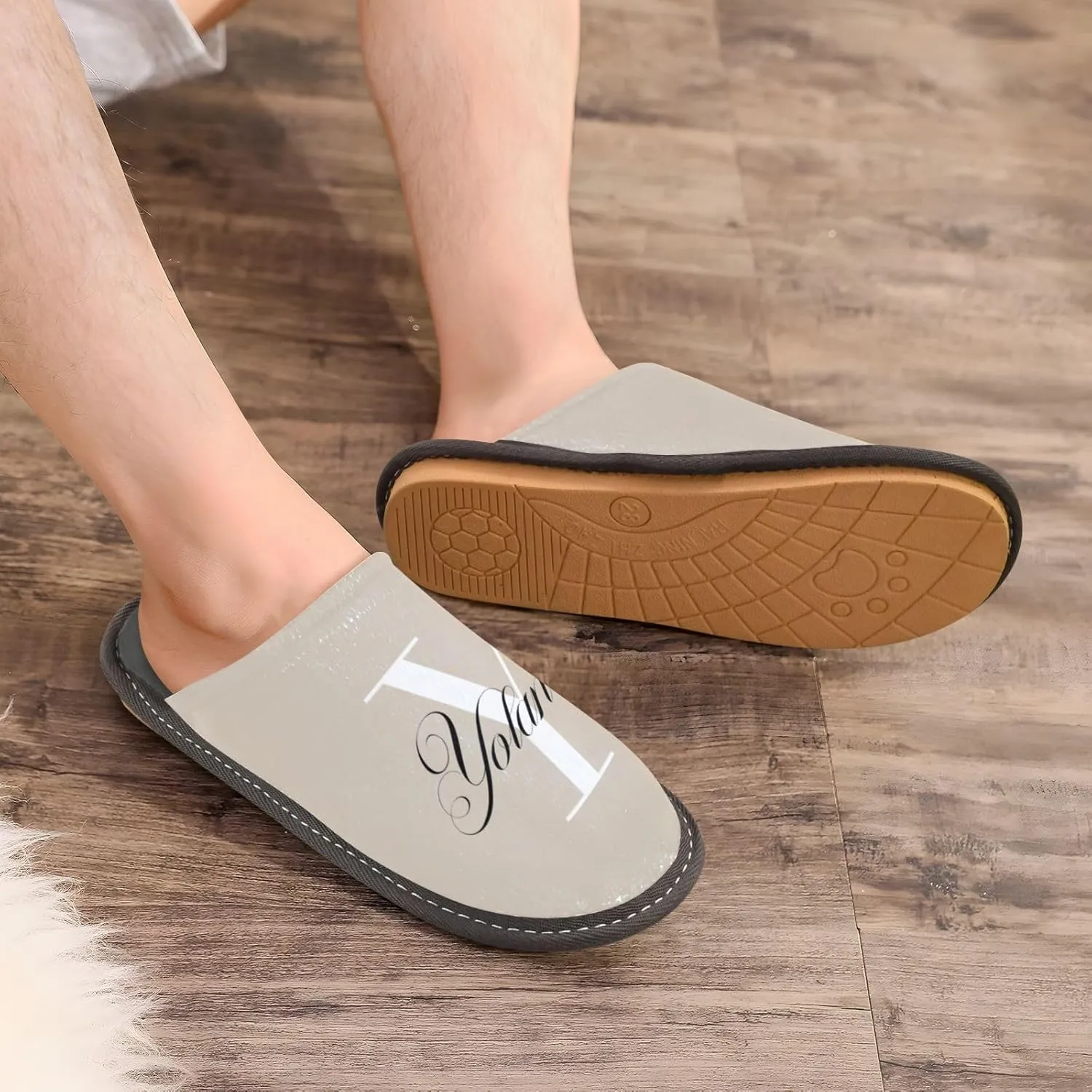 Custom House Slippers for Women Men Non-Slip Personalized Guest Slippers Spa Slippers