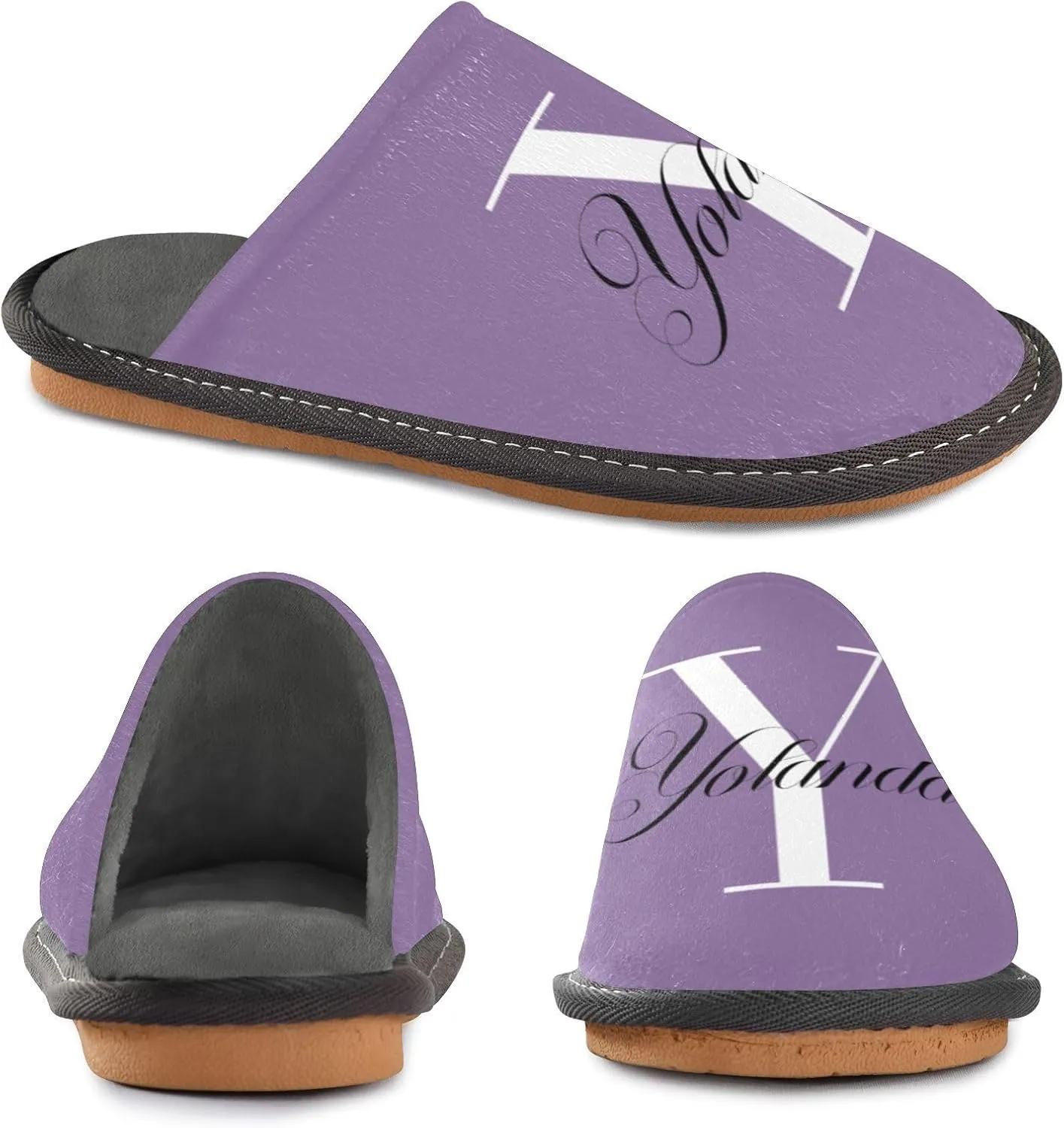 Custom House Slippers for Women Men Non-Slip Personalized Guest Slippers Spa Slippers