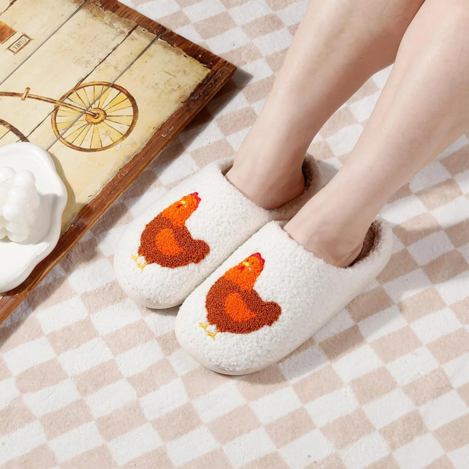 Cute Animal Slippers for Women Man Cartoon Animal Slippers for Woman Fuzzy Memory Foam Winter Warm Fluffy Shoes