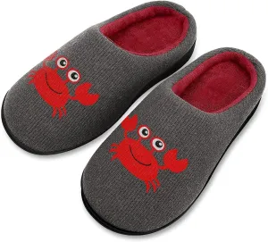 Cute Crab Women's Knitted Cotton Slippers Soft Comfort Warm House Casual Shoes