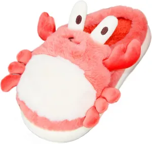 Cute Fuzzy Animal Fleece Slippers for Women, Soft Warm House Slippper, Winter Cozy Home Indoor Non-Slip Slippers