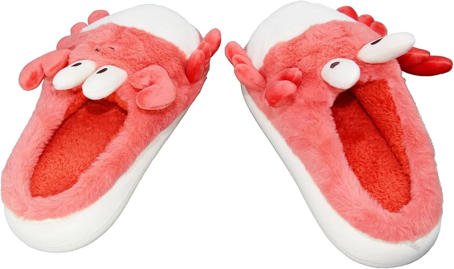 Cute Fuzzy Animal Fleece Slippers for Women, Soft Warm House Slippper, Winter Cozy Home Indoor Non-Slip Slippers