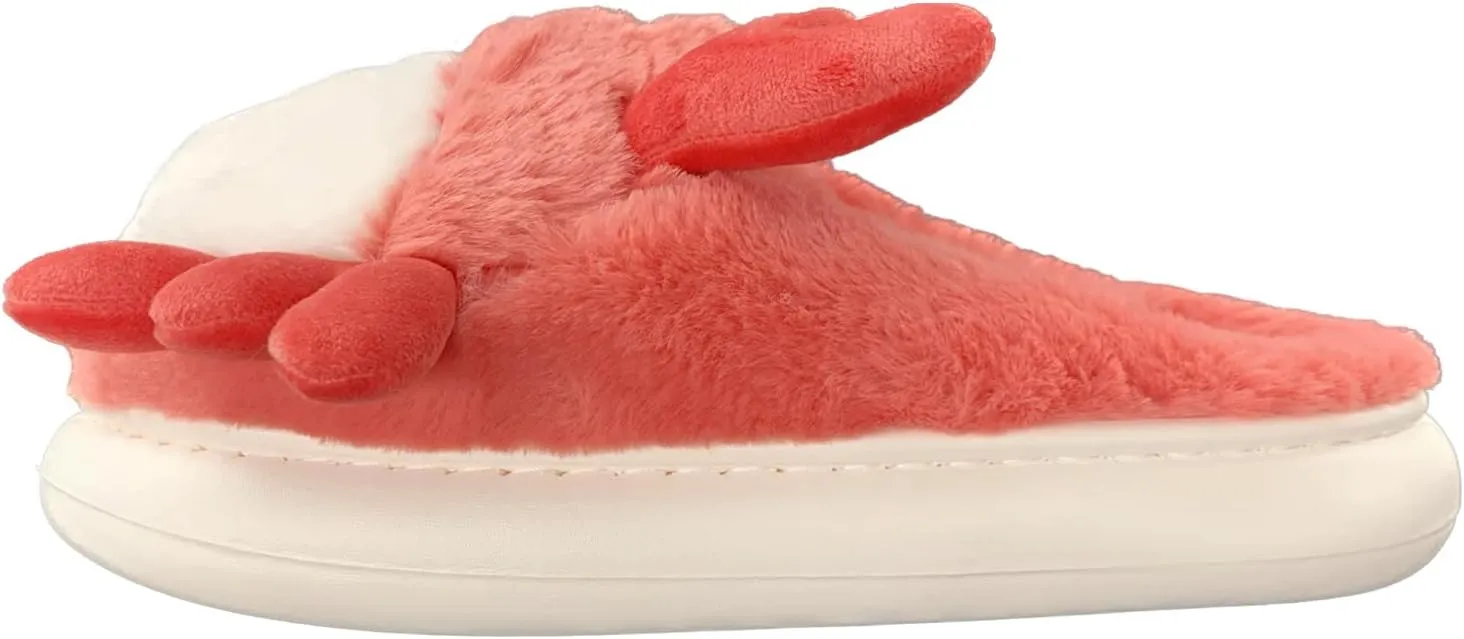 Cute Fuzzy Animal Fleece Slippers for Women, Soft Warm House Slippper, Winter Cozy Home Indoor Non-Slip Slippers