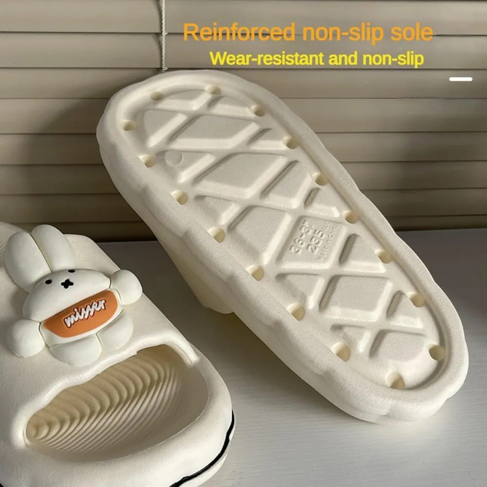 Cute Rabbit Slippers for Women Summer Feeling Soft Platform Non-Slip Sandals Antislip Indoor Outdoor Slippers kawaii Gifts for Women