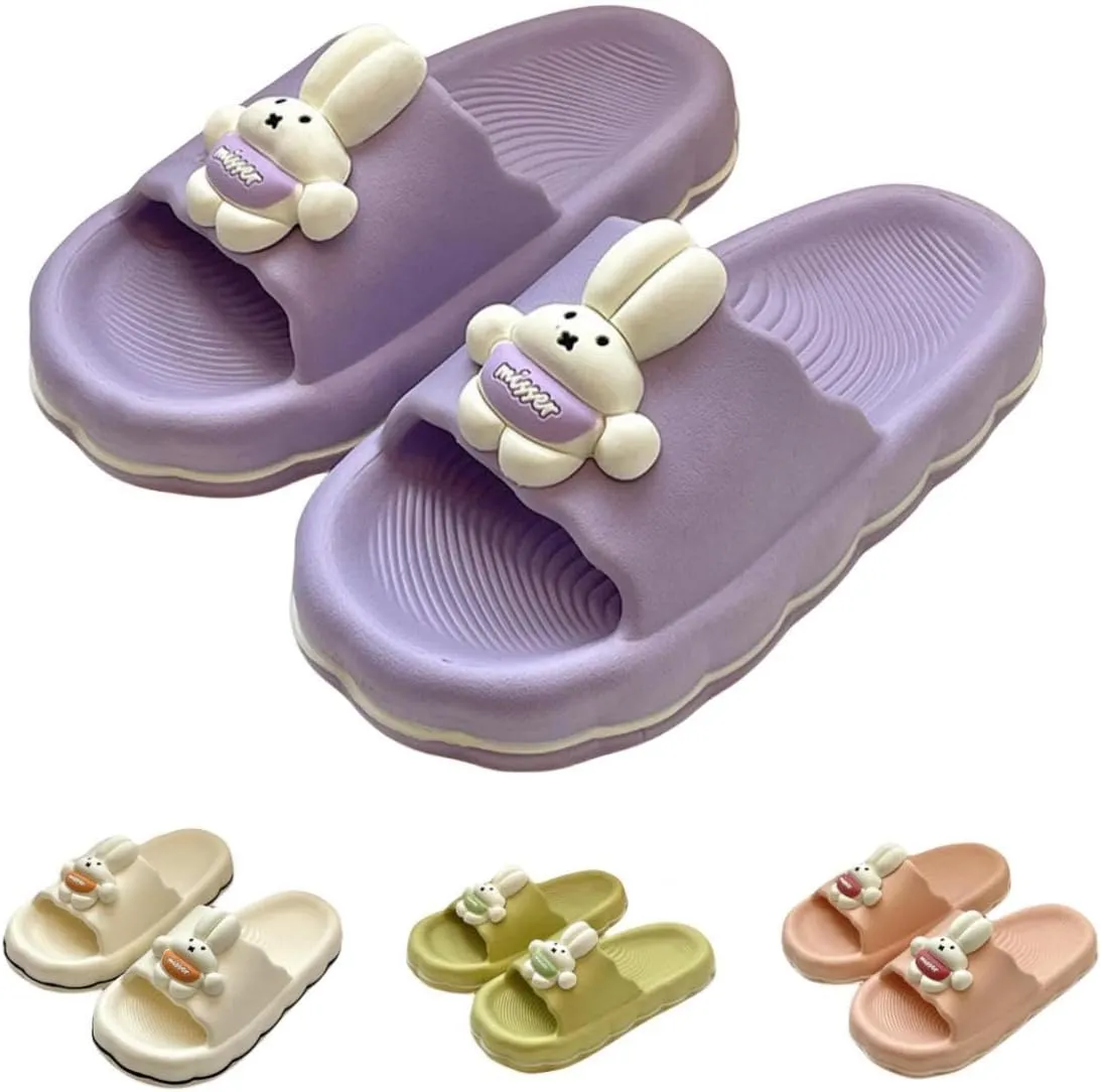 Cute Rabbit Slippers for Women Summer Feeling Soft Platform Non-Slip Sandals Antislip Indoor Outdoor Slippers kawaii Gifts for Women