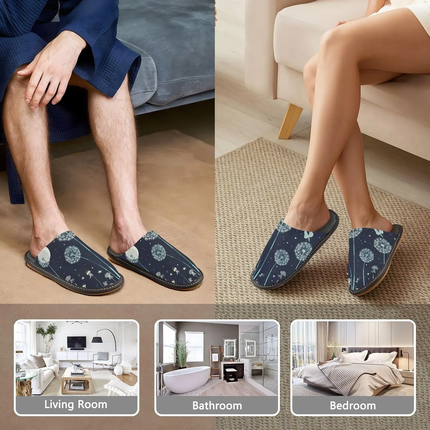 Cute Slippers for Home House Shoes for Men Indoor Washable Slippers for Women Soft Slippers for Men
