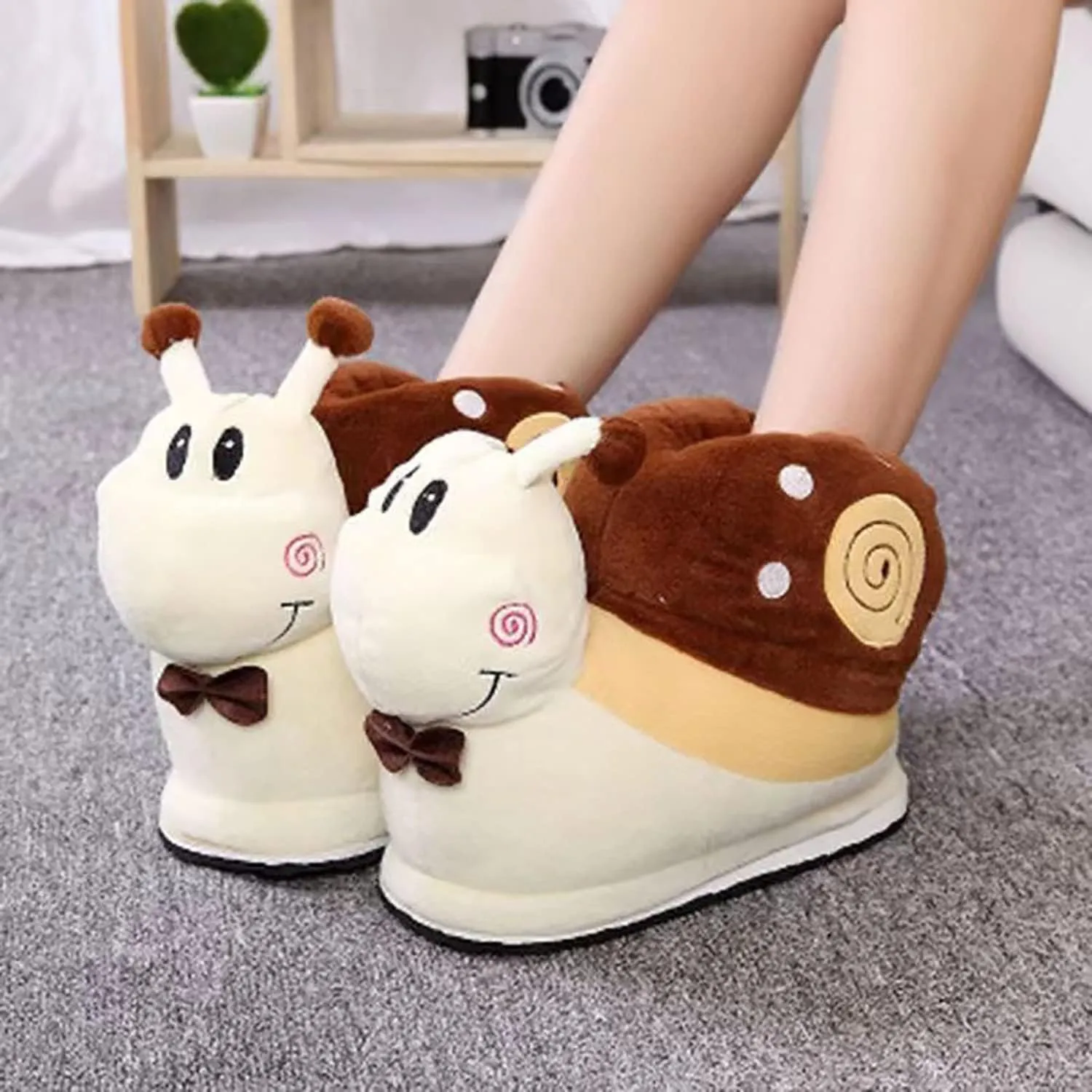 Cute Snail-Shaped Slippers - Warm Cartoon Cotton Slippers for Soft Winter Warmth
