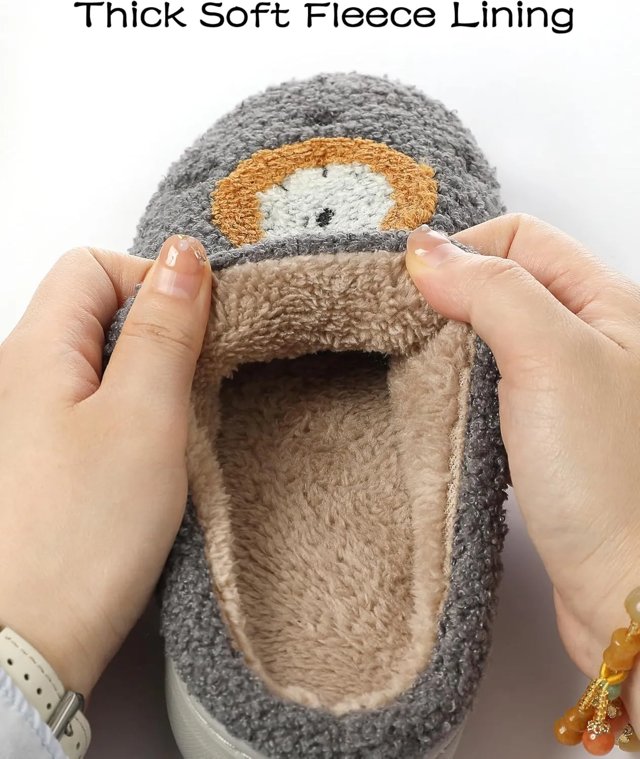 Cysincos House Slippers for Women and Men Unisex Cozy Warm Winter Plush Slides Slip-on Fuzzy Slippers Size 5.5-12.5