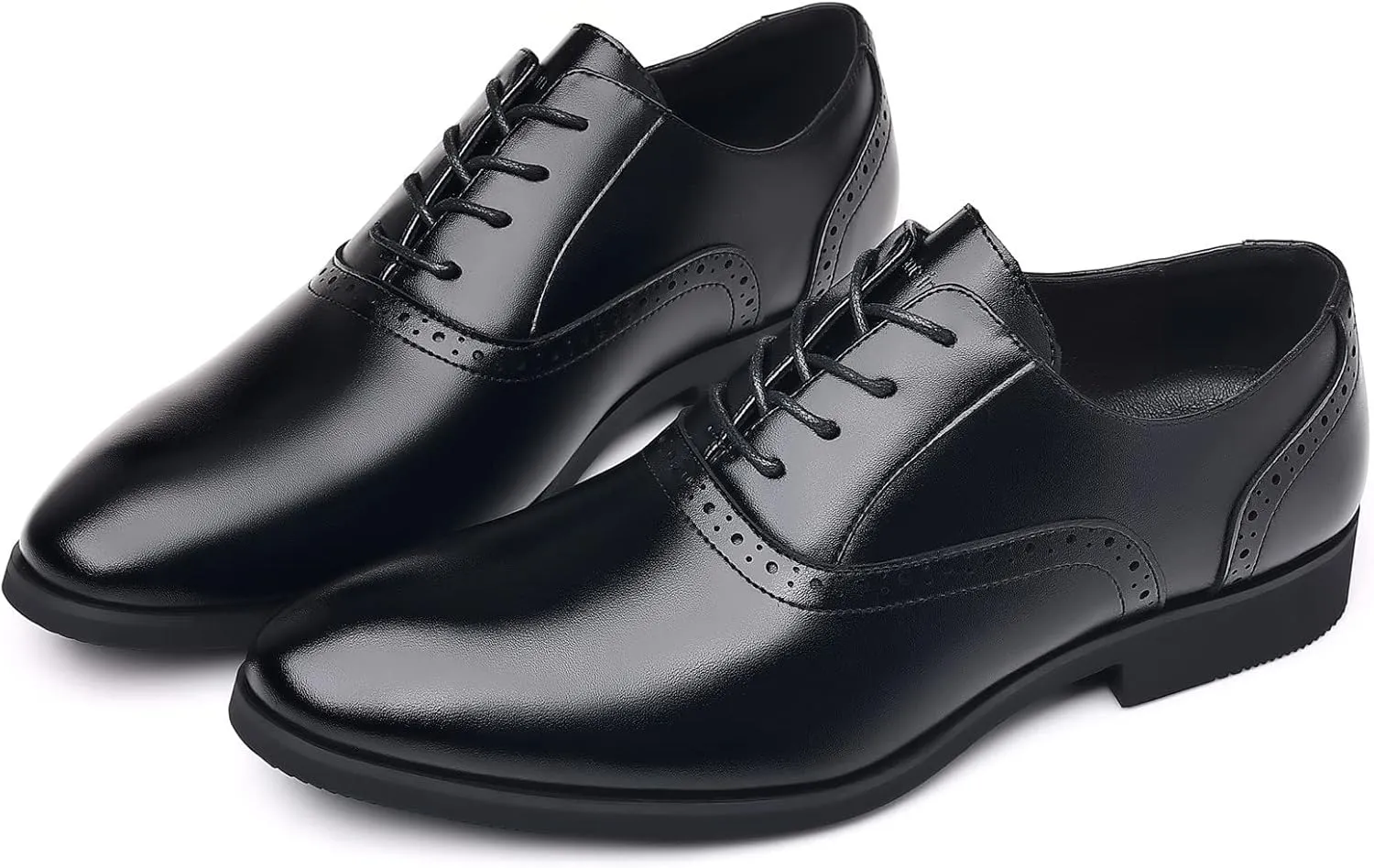 DADAWEN Men's Leather Lined Dress Shoes Formal Business Shoes Classic Lace-up Oxfords