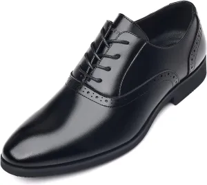 DADAWEN Men's Leather Lined Dress Shoes Formal Business Shoes Classic Lace-up Oxfords