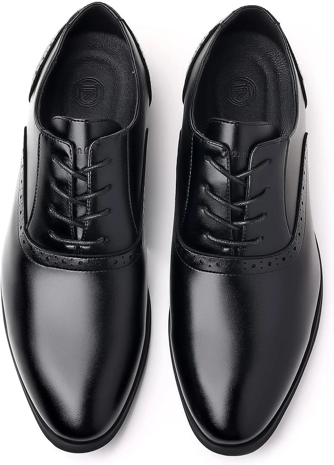 DADAWEN Men's Leather Lined Dress Shoes Formal Business Shoes Classic Lace-up Oxfords