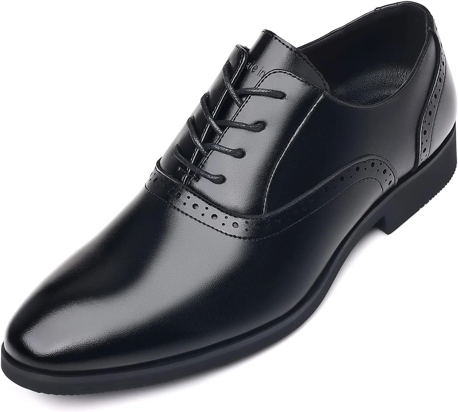DADAWEN Men's Leather Lined Dress Shoes Formal Business Shoes Classic Lace-up Oxfords