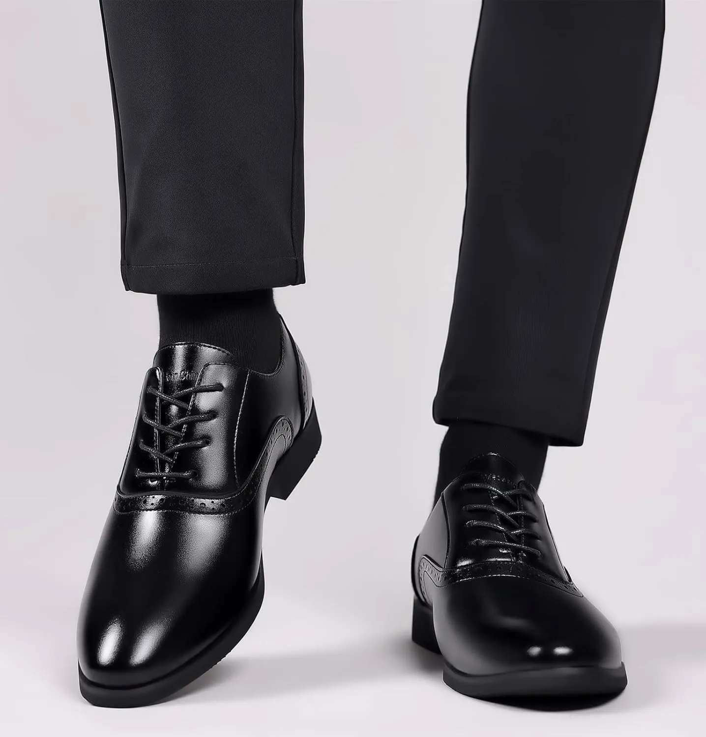 DADAWEN Men's Leather Lined Dress Shoes Formal Business Shoes Classic Lace-up Oxfords
