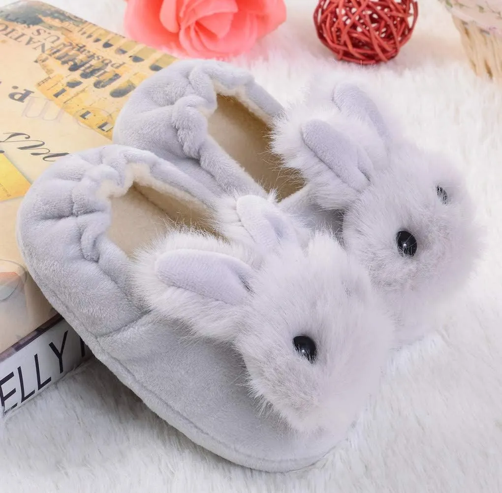 DADAWEN Toddler Boys Girls Soft Plush Slippers Cartoon Cute Animal Warm House Shoes