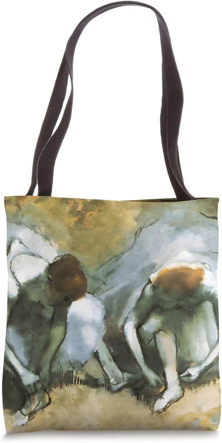 Dancers tying shoes by Edgar Degas Tote Bag
