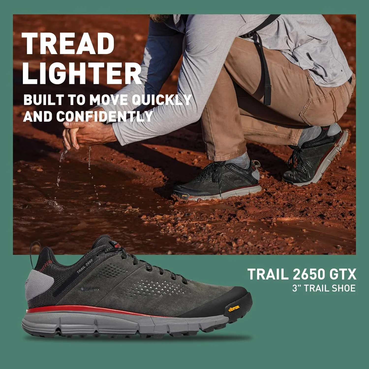 Danner Trail 2650 3” Hiking Shoes for Women - Durable Suede & Textile Upper with Breathable Mesh Lining, Ortholite Footbed & Vibram Traction Outsole