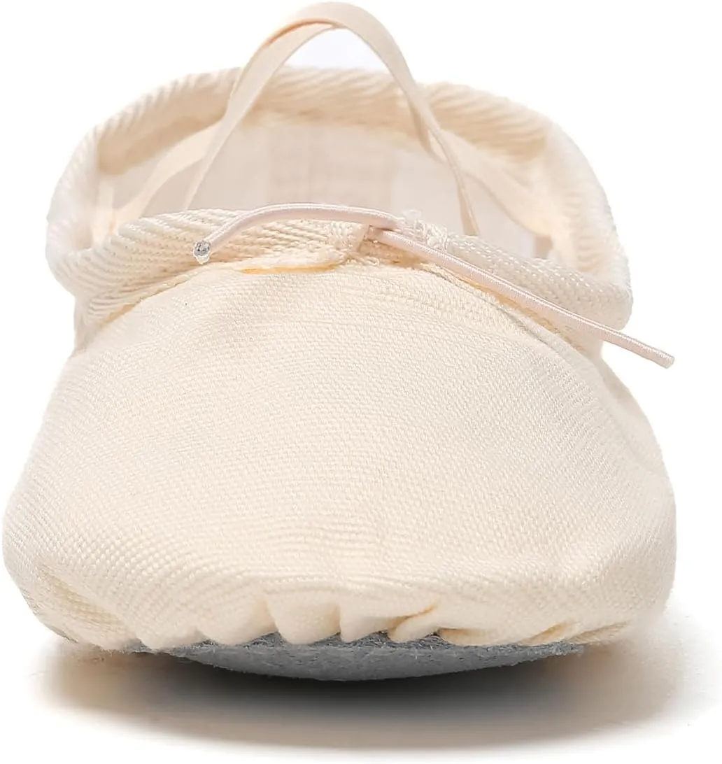 Danzcue Adult Canvas/Leather Ballet Shoes