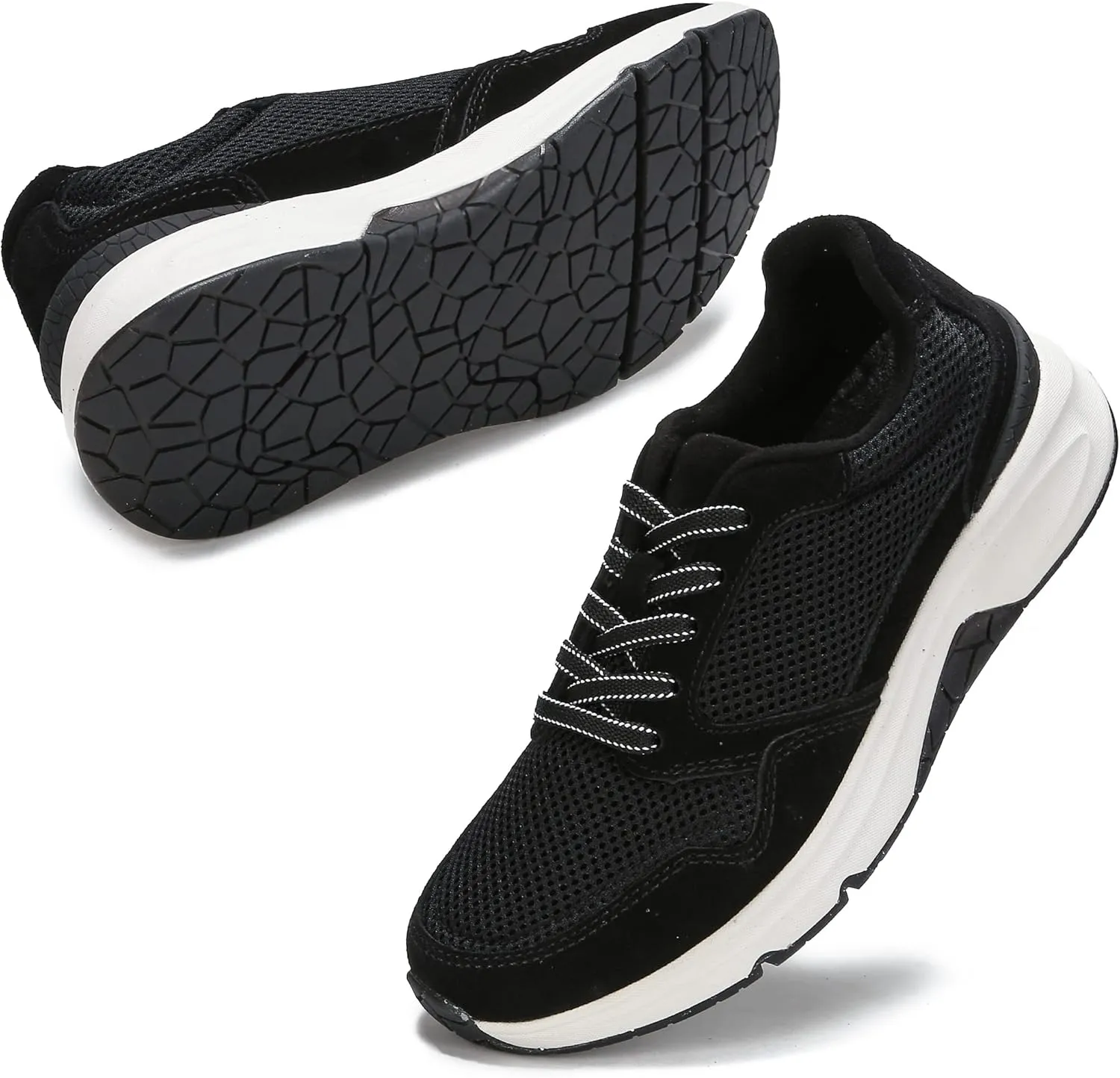 DASENGYE Non Slip Womens Fashion Sneakers Comfortable Lace Up & Mesh Walking Shoes Women