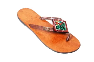 DC1 AFRICAN ETHNIC TRIBAL LEATHER WOMEN SLIPPERS KOS (US WOMEN 10)