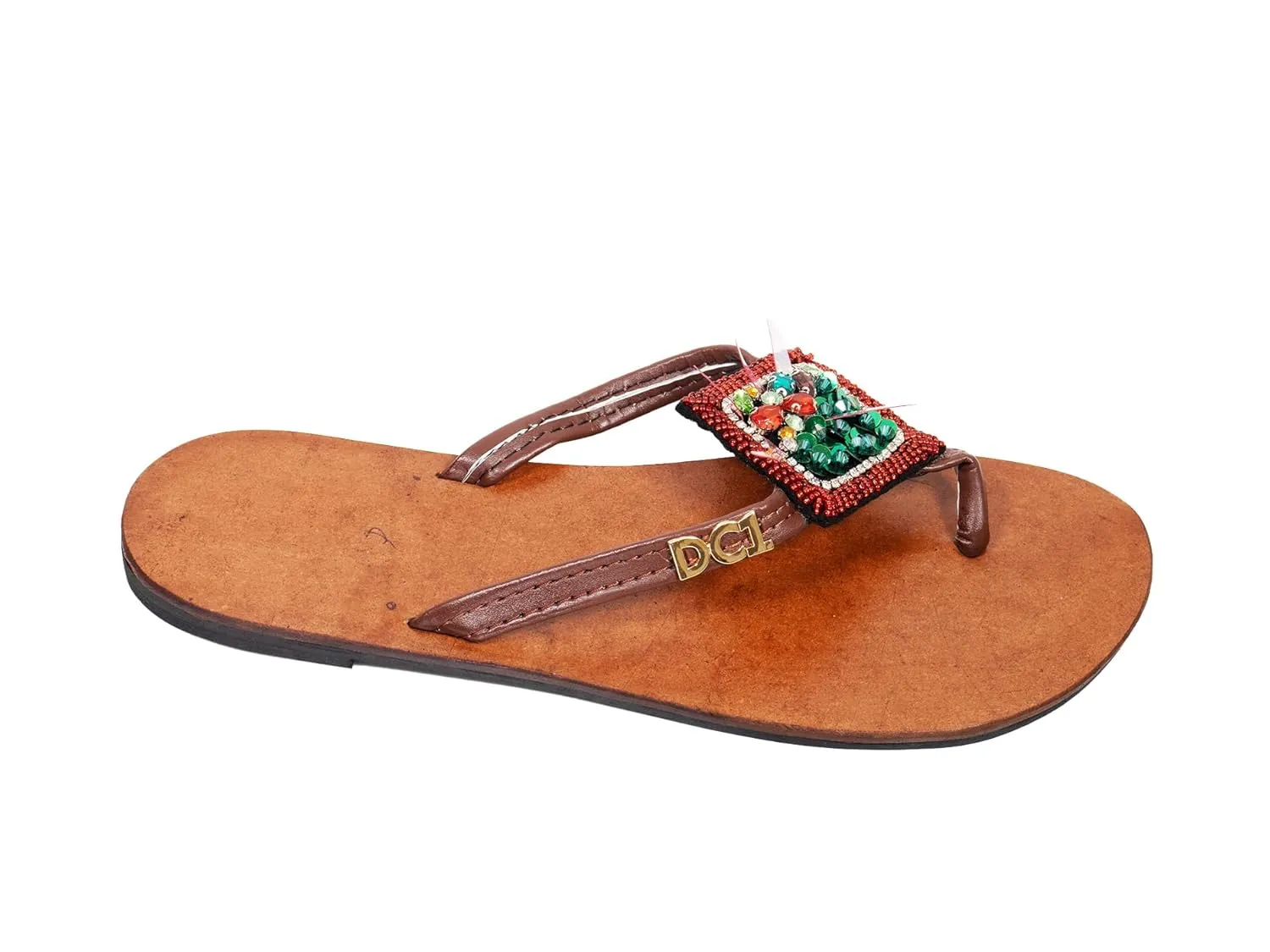DC1 AFRICAN ETHNIC TRIBAL LEATHER WOMEN SLIPPERS KOS (US WOMEN 10)