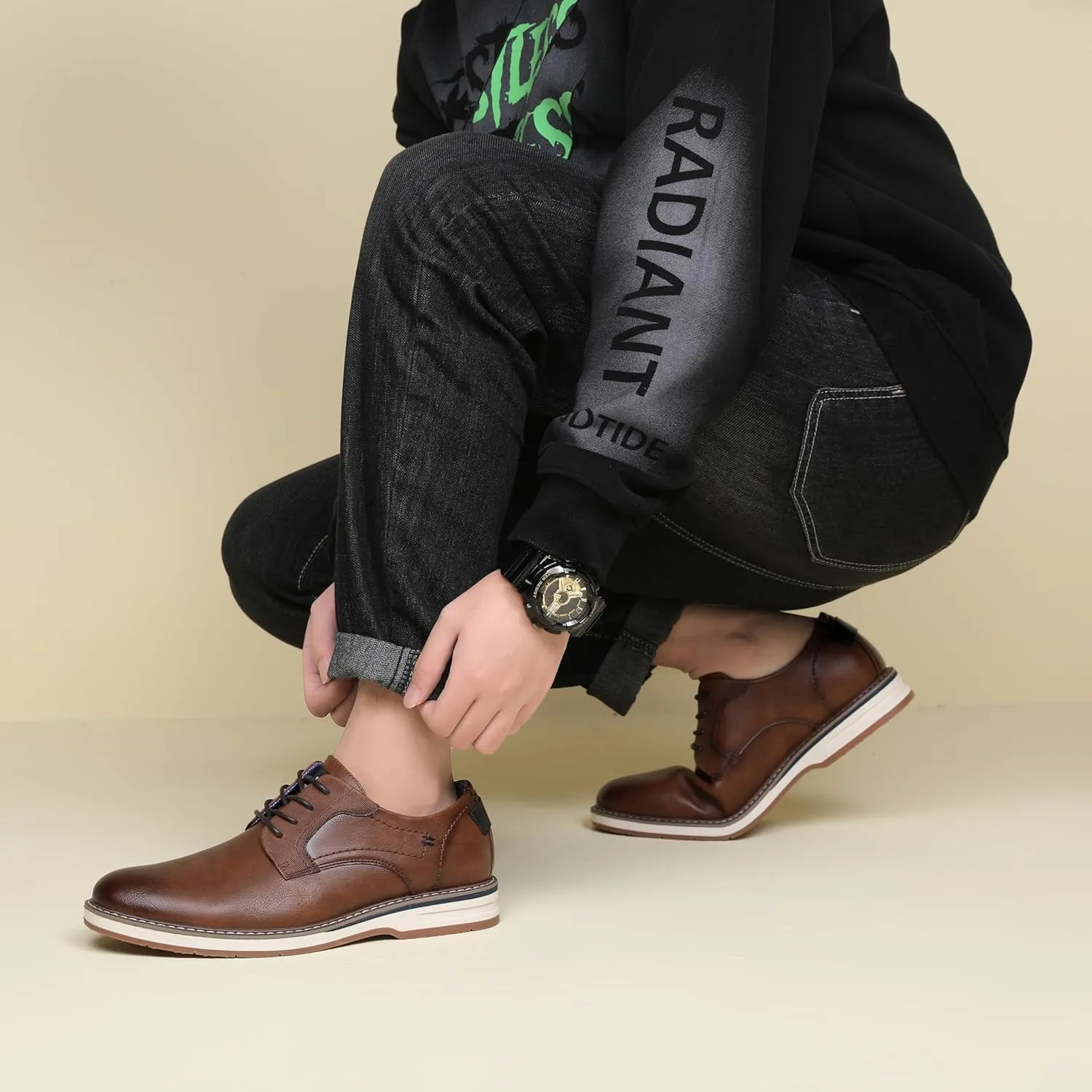 DECARSDZ Mens Dress Shoes Casual Oxford Shoes Business Formal Shoes Use for Business Social Gatherings Wedding Travel