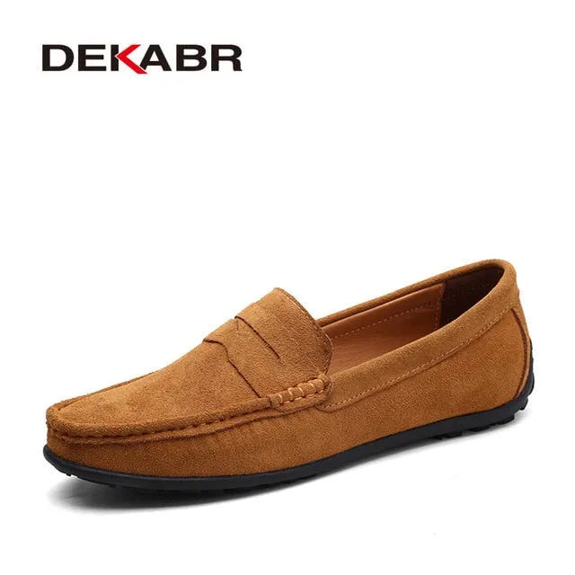DEKABR Brand Spring Summer Hot Sell Moccasins Men Loafers High Quality Genuine Leather Shoes Men Flats Lightweight Driving Shoes