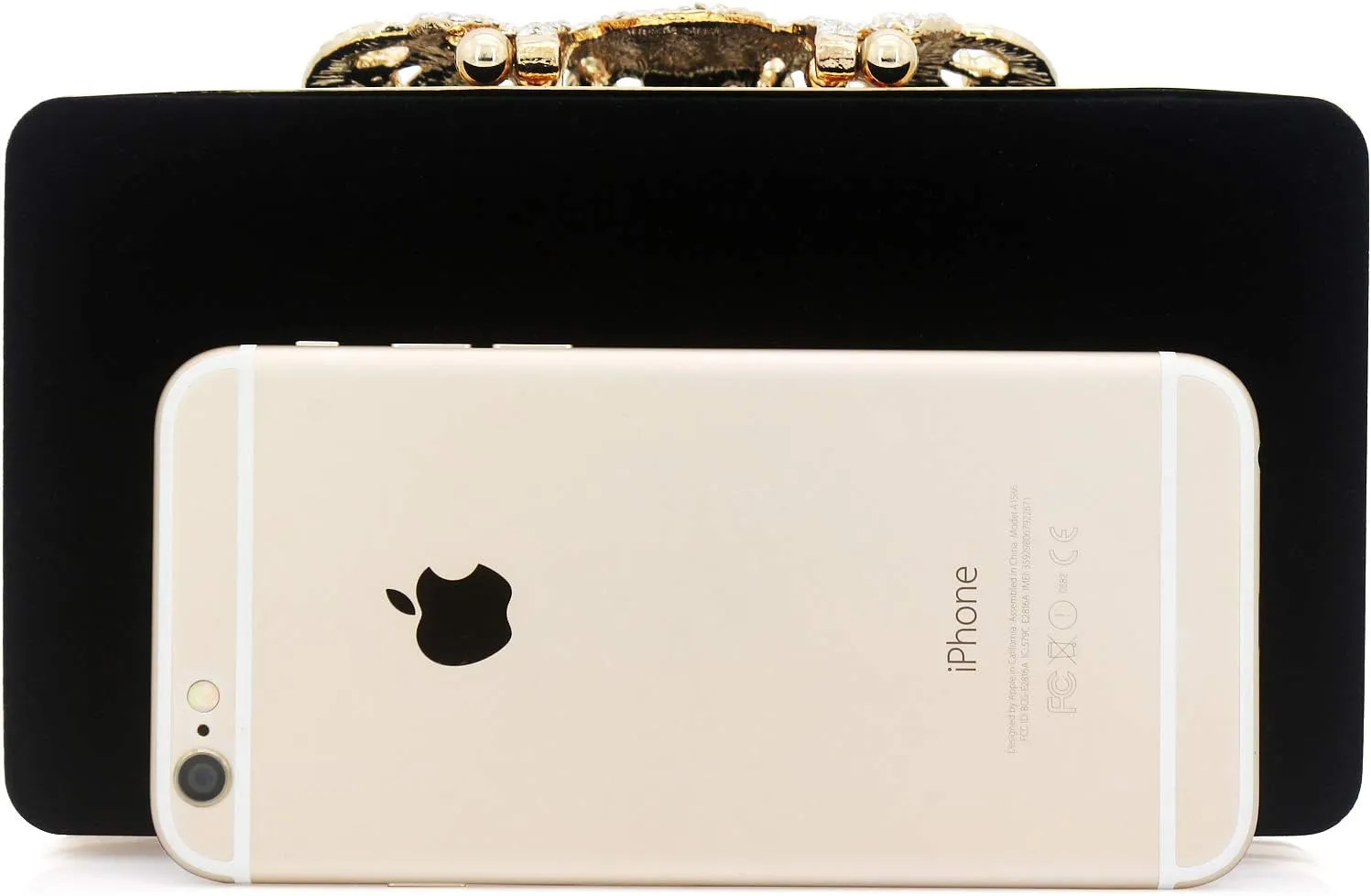Dexmay Rhinestone Clutch Bag with Crystal Crown Clasp Women Evening Handbag Formal Party Purse