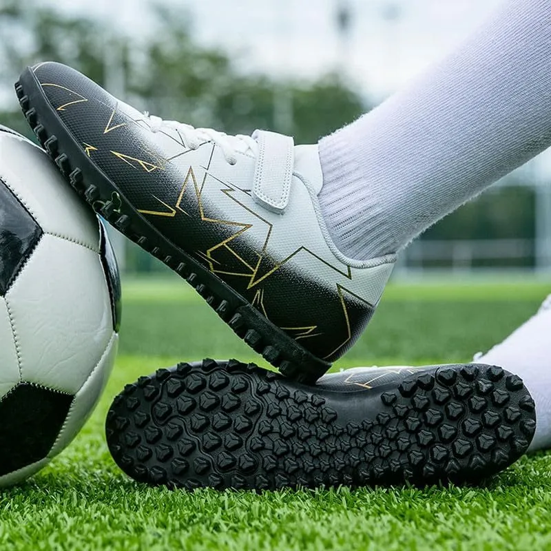 DHOVOR Kids Turf Soccer Shoes Boys Girls Soccer Cleats Youth Football Trainers Athletic Indoor Soccer Shoes for Boys (Little Kid/Big Kid)