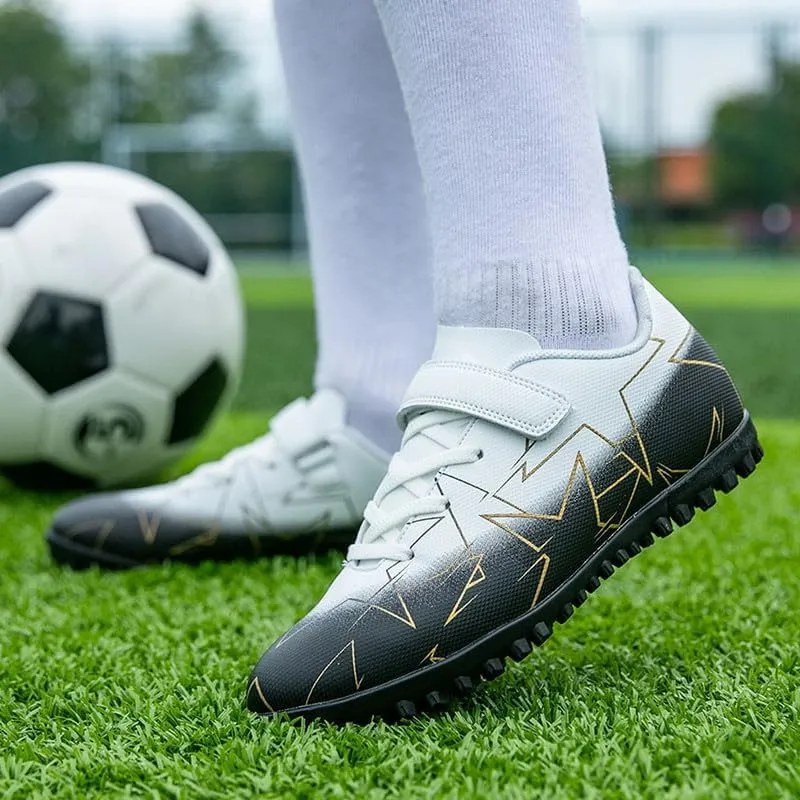 DHOVOR Kids Turf Soccer Shoes Boys Girls Soccer Cleats Youth Football Trainers Athletic Indoor Soccer Shoes for Boys (Little Kid/Big Kid)