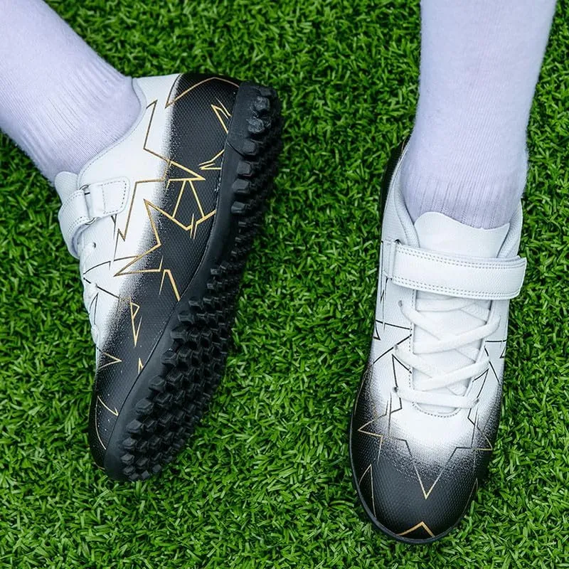 DHOVOR Kids Turf Soccer Shoes Boys Girls Soccer Cleats Youth Football Trainers Athletic Indoor Soccer Shoes for Boys (Little Kid/Big Kid)