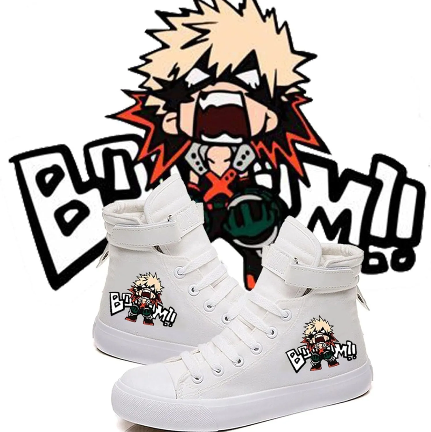 DHSPKN Anime Mha Canvas Shoes Deku Izuku Todoroki Sneakers Anime Cosplay High top Canvas Shoes