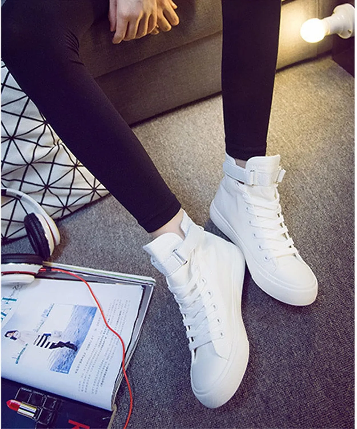 DHSPKN Anime Mha Canvas Shoes Deku Izuku Todoroki Sneakers Anime Cosplay High top Canvas Shoes