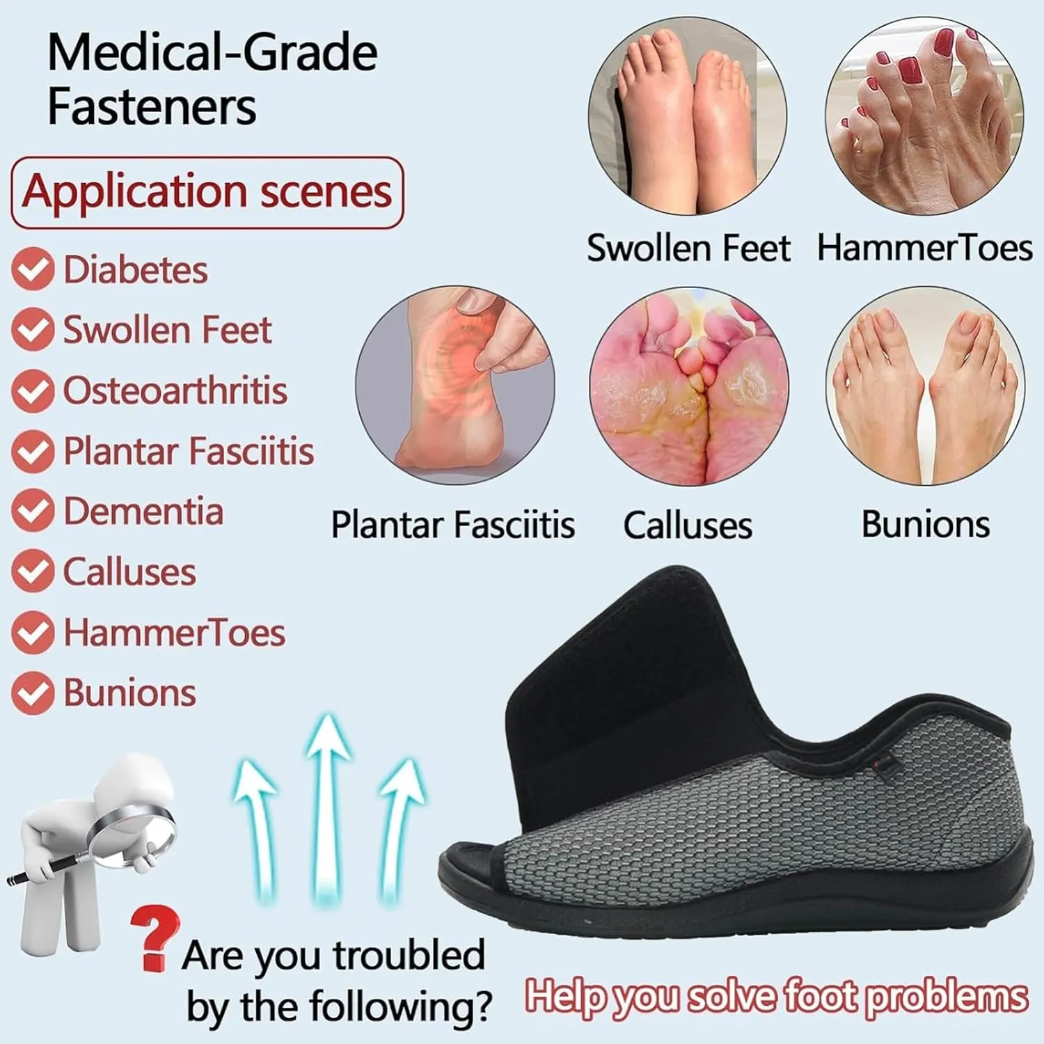 Diabetic Shoes for Women/Men Wide Width, Elderly Open Toe Adjustable Orthopedic Walking Shoe for Arthritis, Swollen, Fat or Wide Feet and Foot Diseases Coffee,13