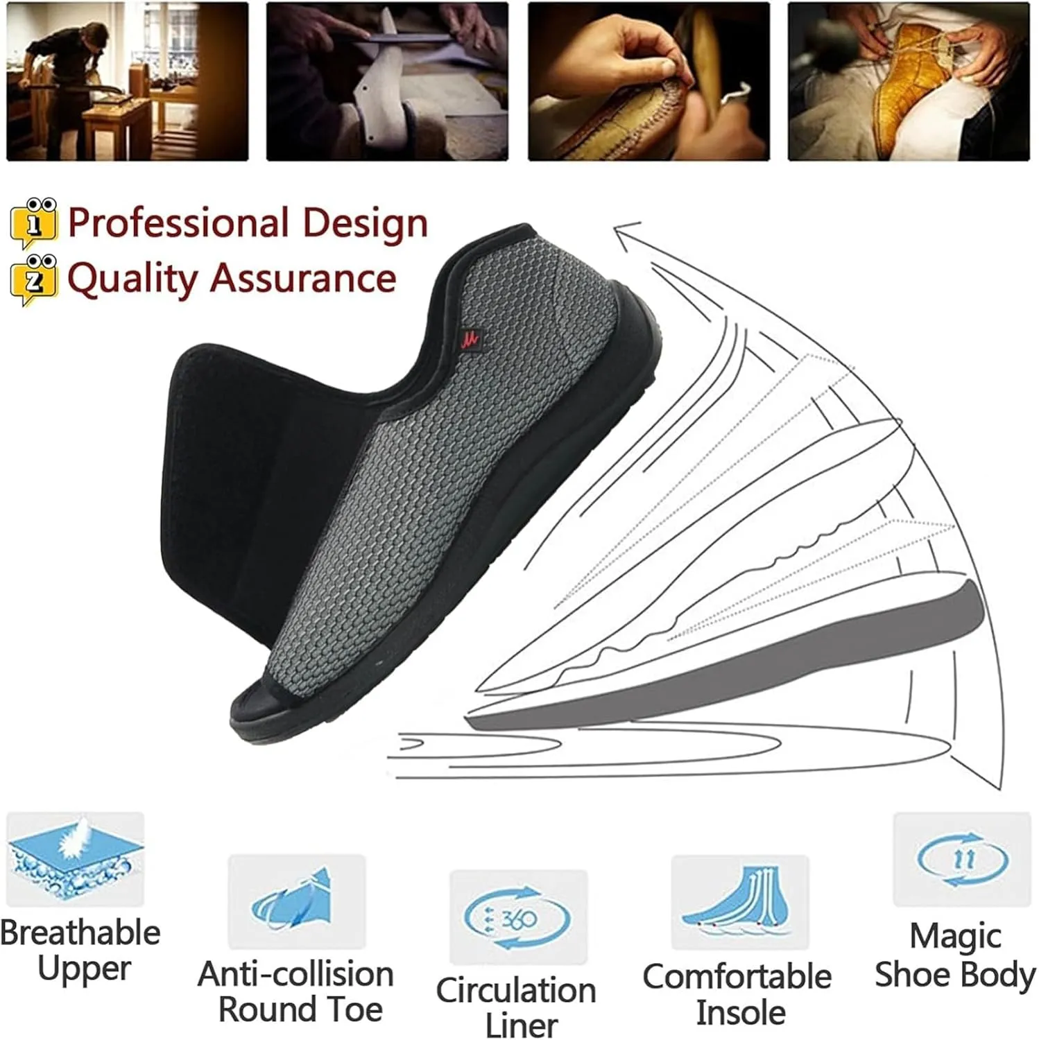 Diabetic Shoes for Women/Men Wide Width, Elderly Open Toe Adjustable Orthopedic Walking Shoe for Arthritis, Swollen, Fat or Wide Feet and Foot Diseases Coffee,13