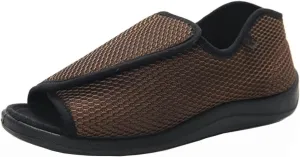 Diabetic Shoes for Women/Men Wide Width, Elderly Open Toe Adjustable Orthopedic Walking Shoe for Arthritis, Swollen, Fat or Wide Feet and Foot Diseases Coffee,13