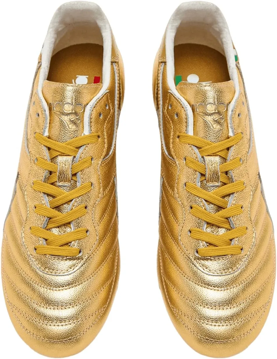 Diadora Brasil Italy OG GR LT  MDPU Men's Firm Ground Soccer Shoes - Premium Leather, Water Resistant, Made in Italy