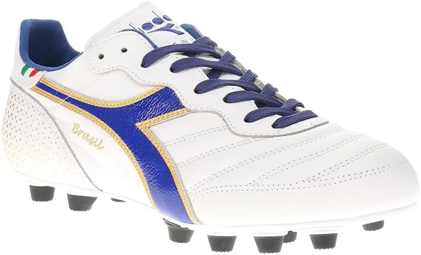Diadora Brasil Italy OG GR LT  MDPU Men's Firm Ground Soccer Shoes - Premium Leather, Water Resistant, Made in Italy