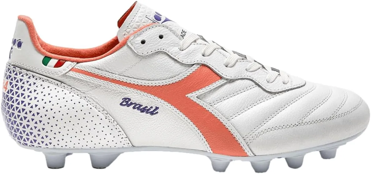 Diadora Brasil Italy OG GR LT  MDPU Men's Firm Ground Soccer Shoes - Premium Leather, Water Resistant, Made in Italy