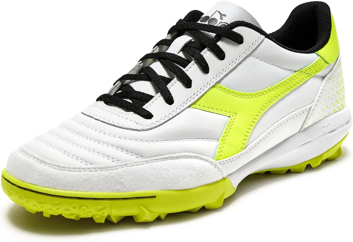 Diadora Calcetto LT Turf Soccer Shoes - Full Grain Leather, Enhanced Cushioning, Anti-Wear Rubber, Synthetic Turf, Optimal Traction and Stability