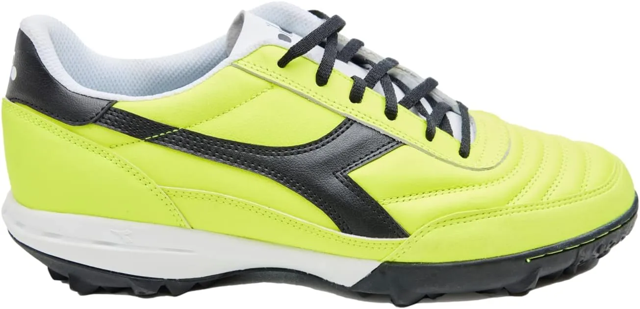 Diadora Calcetto LT Turf Soccer Shoes - Full Grain Leather, Enhanced Cushioning, Anti-Wear Rubber, Synthetic Turf, Optimal Traction and Stability