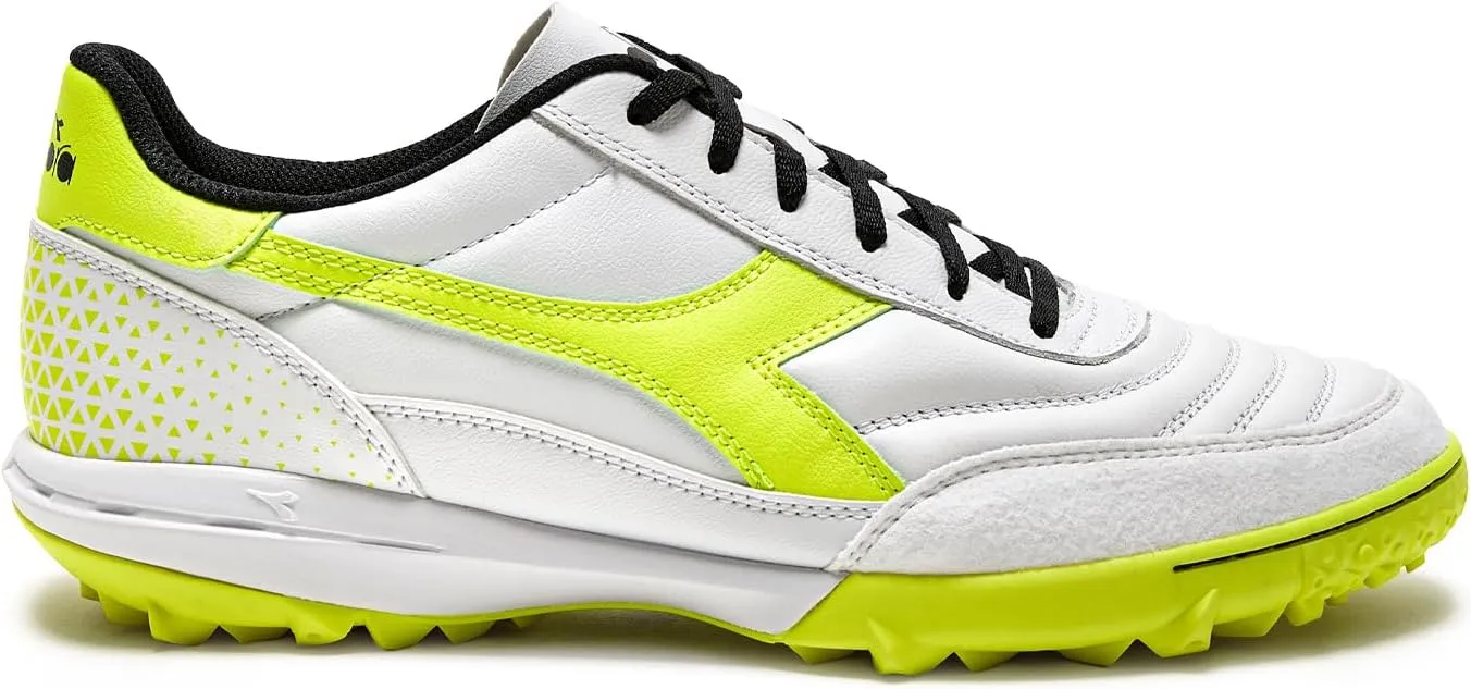 Diadora Calcetto LT Turf Soccer Shoes - Full Grain Leather, Enhanced Cushioning, Anti-Wear Rubber, Synthetic Turf, Optimal Traction and Stability