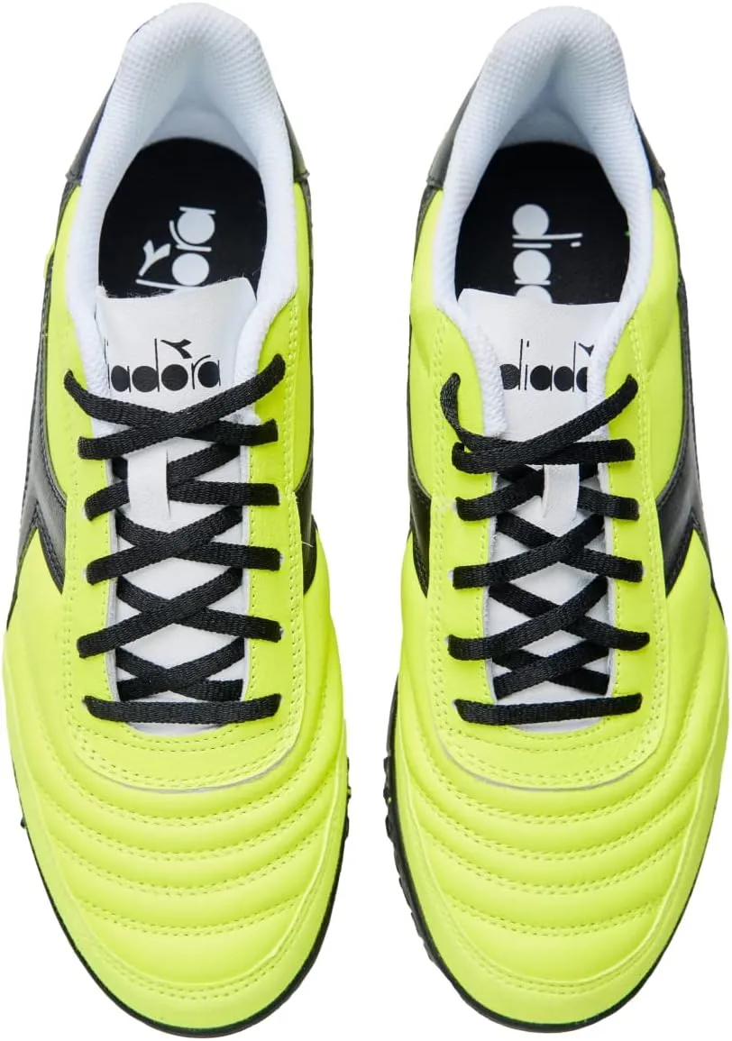 Diadora Calcetto LT Turf Soccer Shoes - Full Grain Leather, Enhanced Cushioning, Anti-Wear Rubber, Synthetic Turf, Optimal Traction and Stability