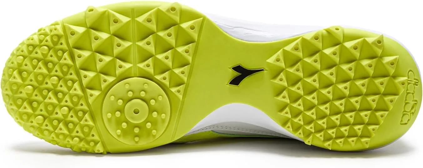 Diadora Calcetto LT Turf Soccer Shoes - Full Grain Leather, Enhanced Cushioning, Anti-Wear Rubber, Synthetic Turf, Optimal Traction and Stability