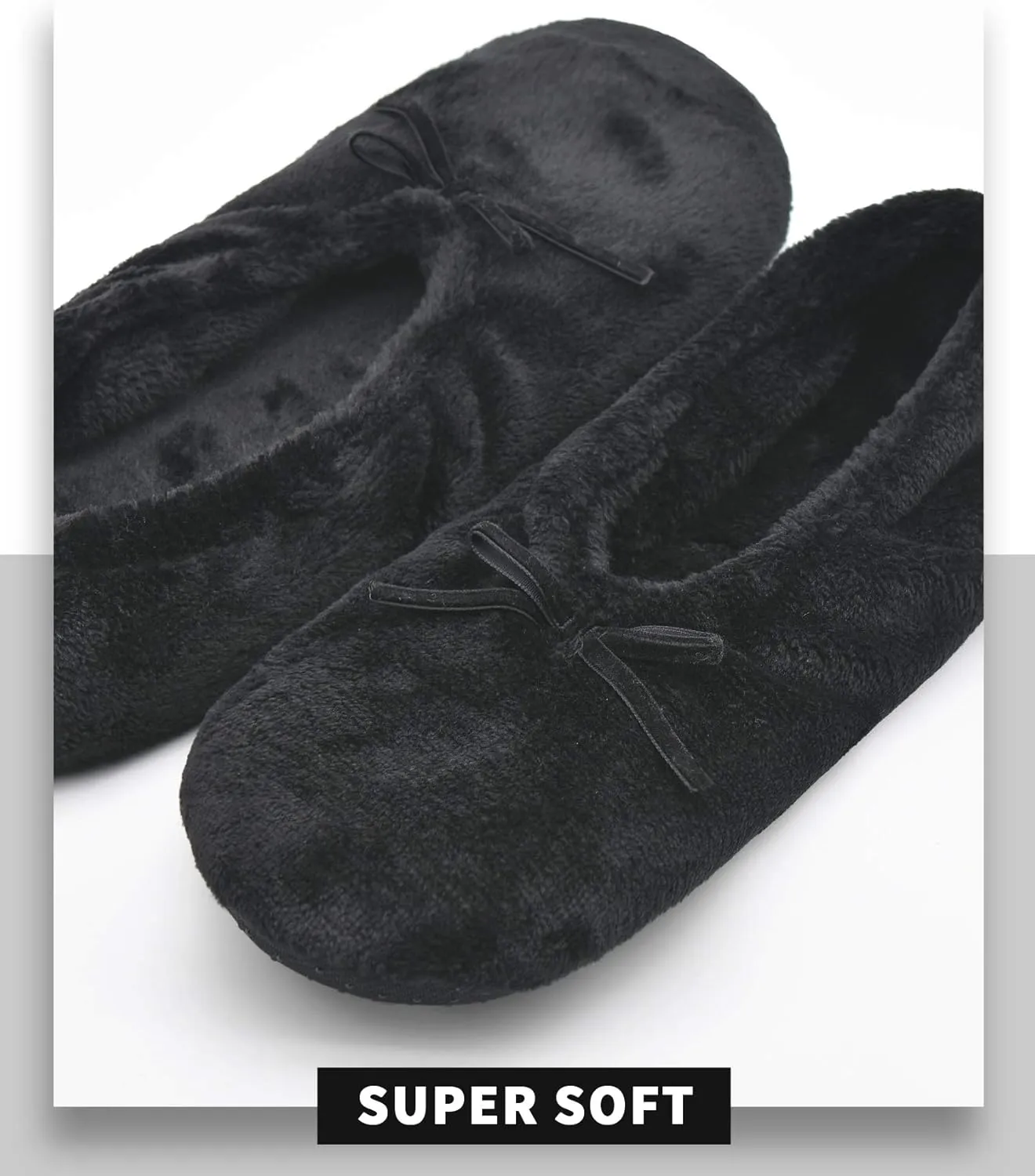 DICUIRD Women's Ballerina Slippers Lightweight House Slippers with Stretchable Heel Design