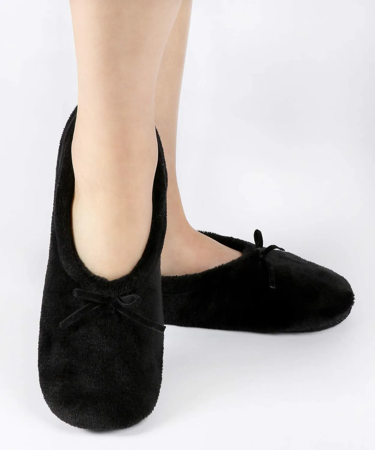 DICUIRD Women's Ballerina Slippers Lightweight House Slippers with Stretchable Heel Design