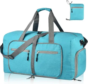 Dimayar 85L Travel Duffle Bag for Men Women - Foldable Duffel Bag with Shoes Compartment - Overnight Bags Waterproof & Tear Resistant(Mint Green)